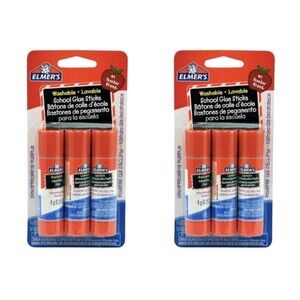 2x Elmer's Washable Disappearing Purple School Glue Sticks 3 Each